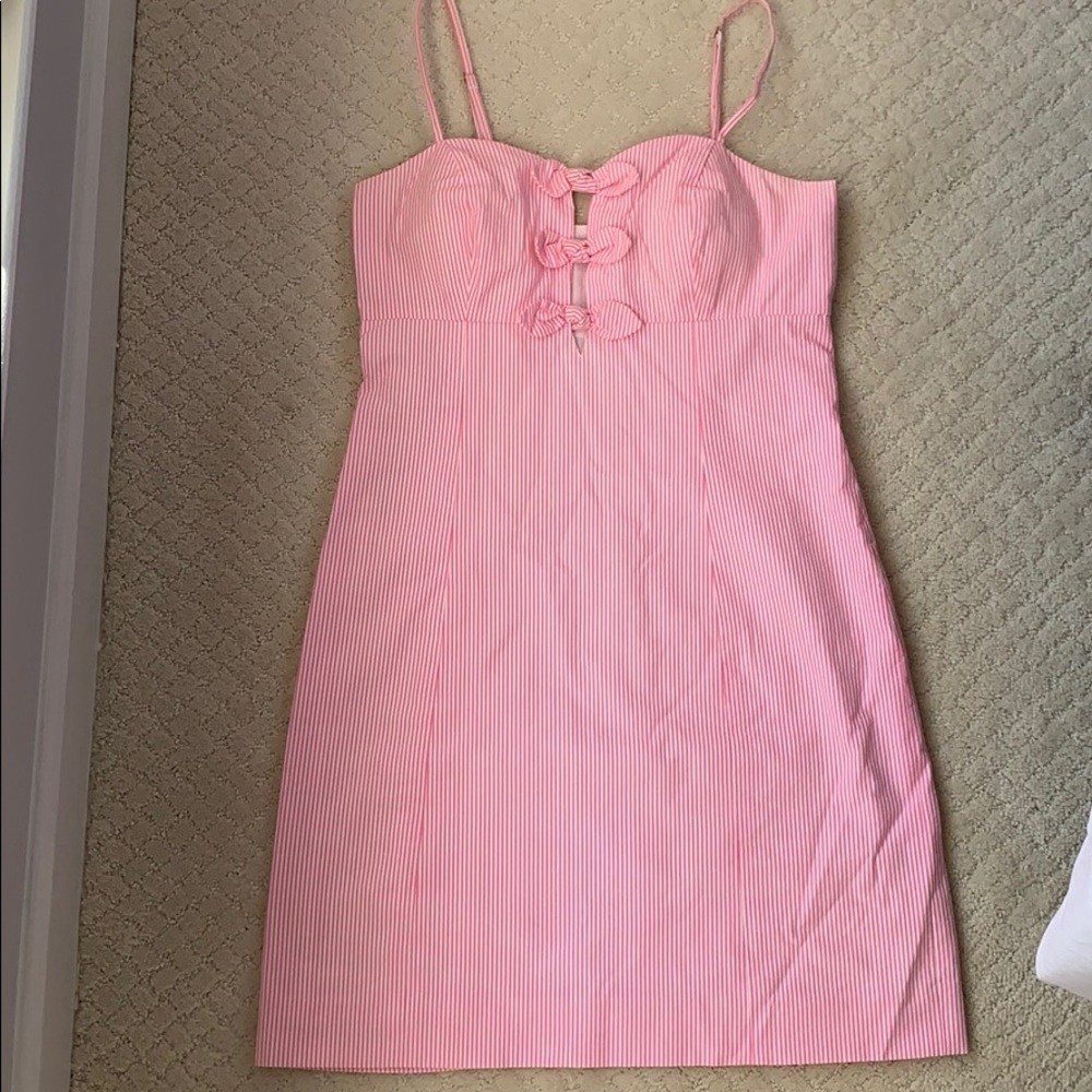 Pink seersucker Lilly dress